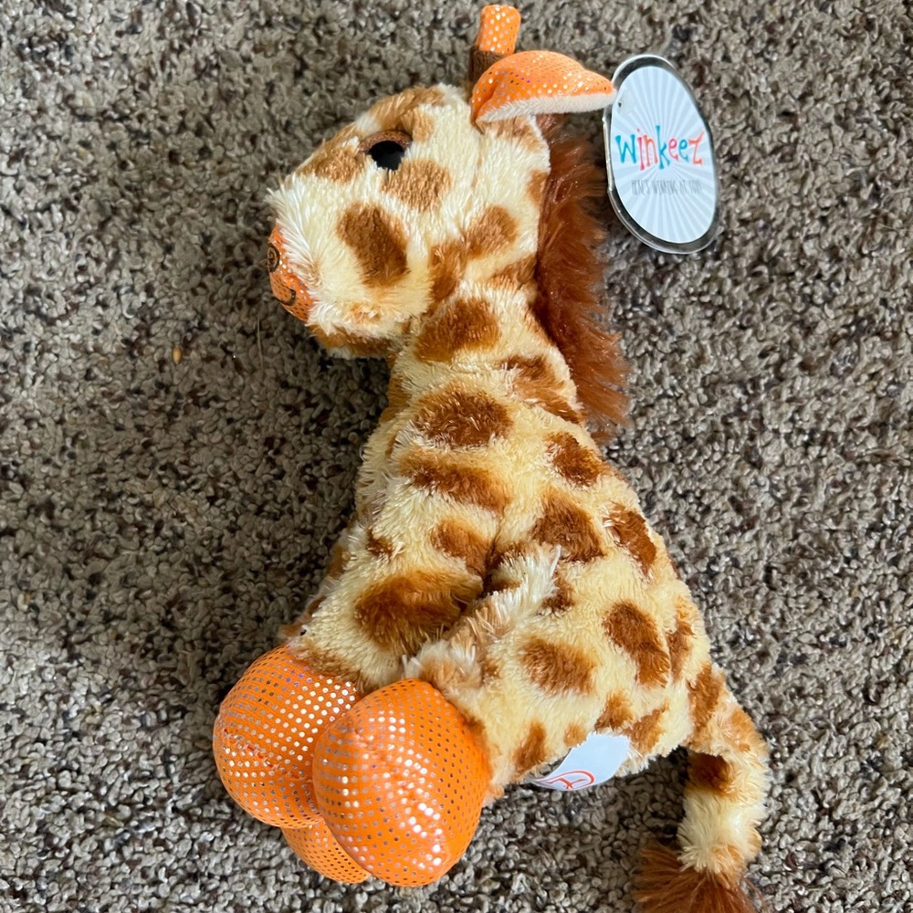 Wink Giraffe Plush with Brown and Orange Details